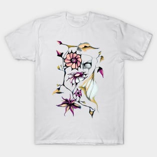 Art Nouveau Watercolor Perennials in Pastel Colors T-Shirt